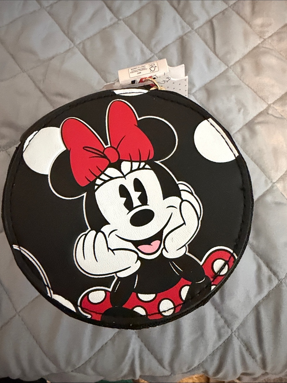 Disney Minnie Mouse Black, Red, White Round Jewelry Bag